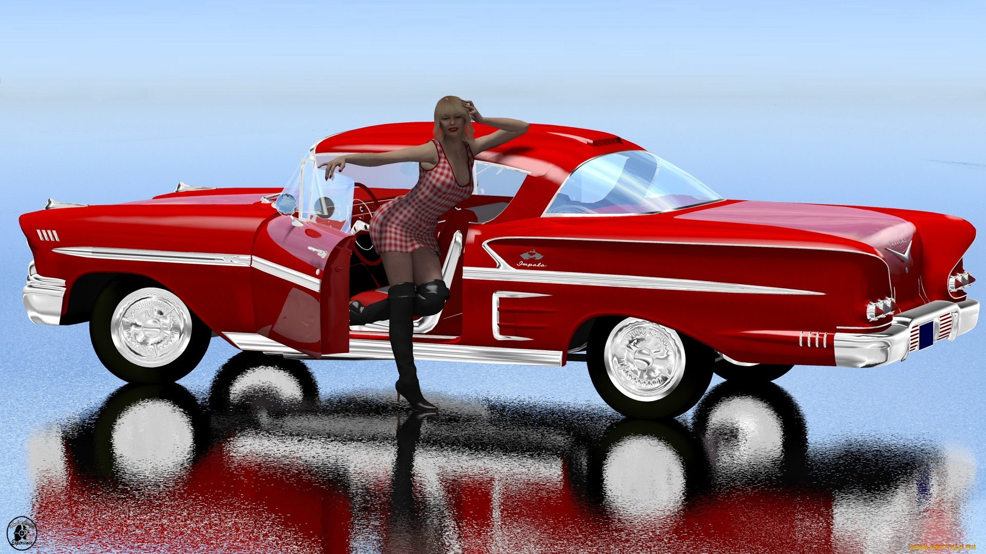 , 3d car&girl, , , , 